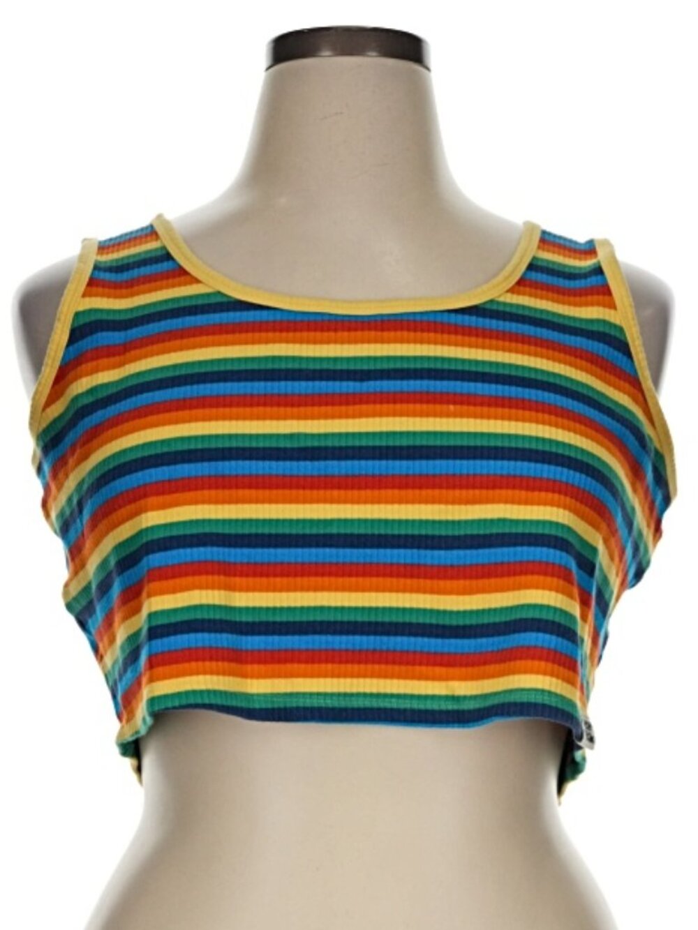 Lucy & Yak Josy Vest Top Rainbow Stripe XL New Organic Cotton Crop